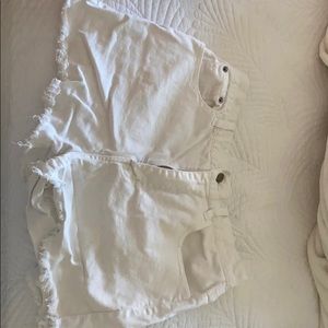 High waisted white shorts